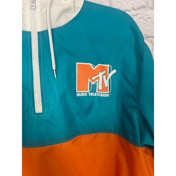 MTV Turquoise and Orange Windbreaker - Men's XL - Picture 3 of 13